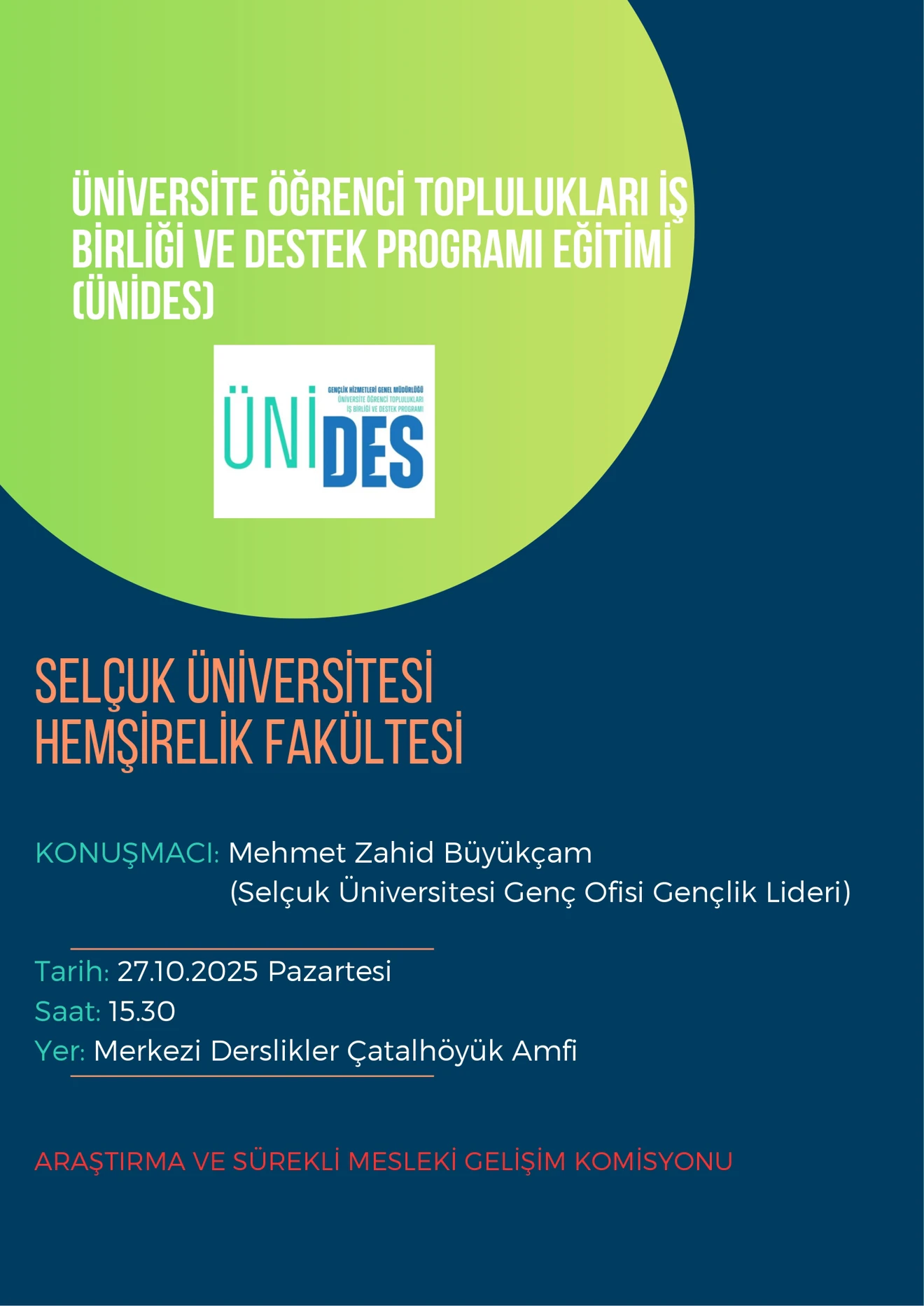Üniversite Öğrenci Toplulukları İş Birliği ve Destek Programı Eğitimi (ÜNİDES)